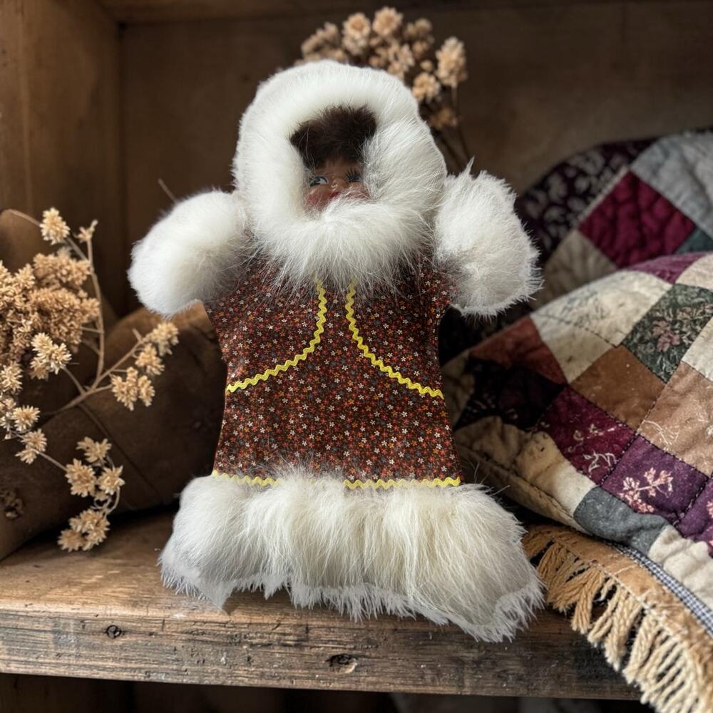 Vintage 1980 Authentic Alaska Handicraft Doll Signed Jean Burke